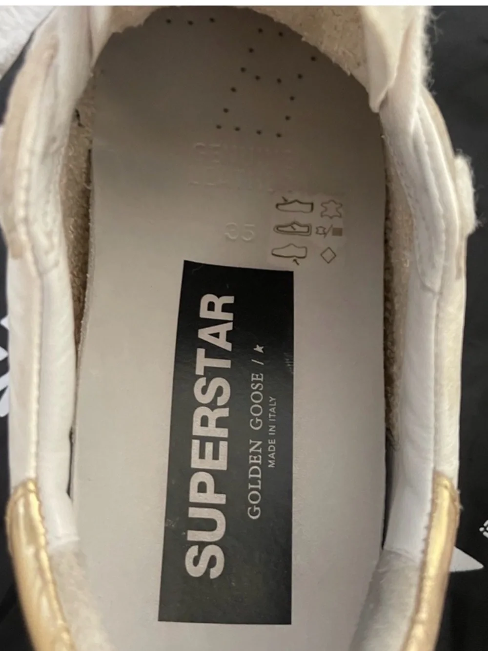 Golden Goose White Leather Sneakers with Silver Star & Gold Heel - Picture 7 of 11